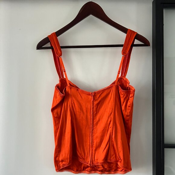 Marciano Orange Corset Top - Adjustable and Flattering, Size Medium - Picture 5 of 5